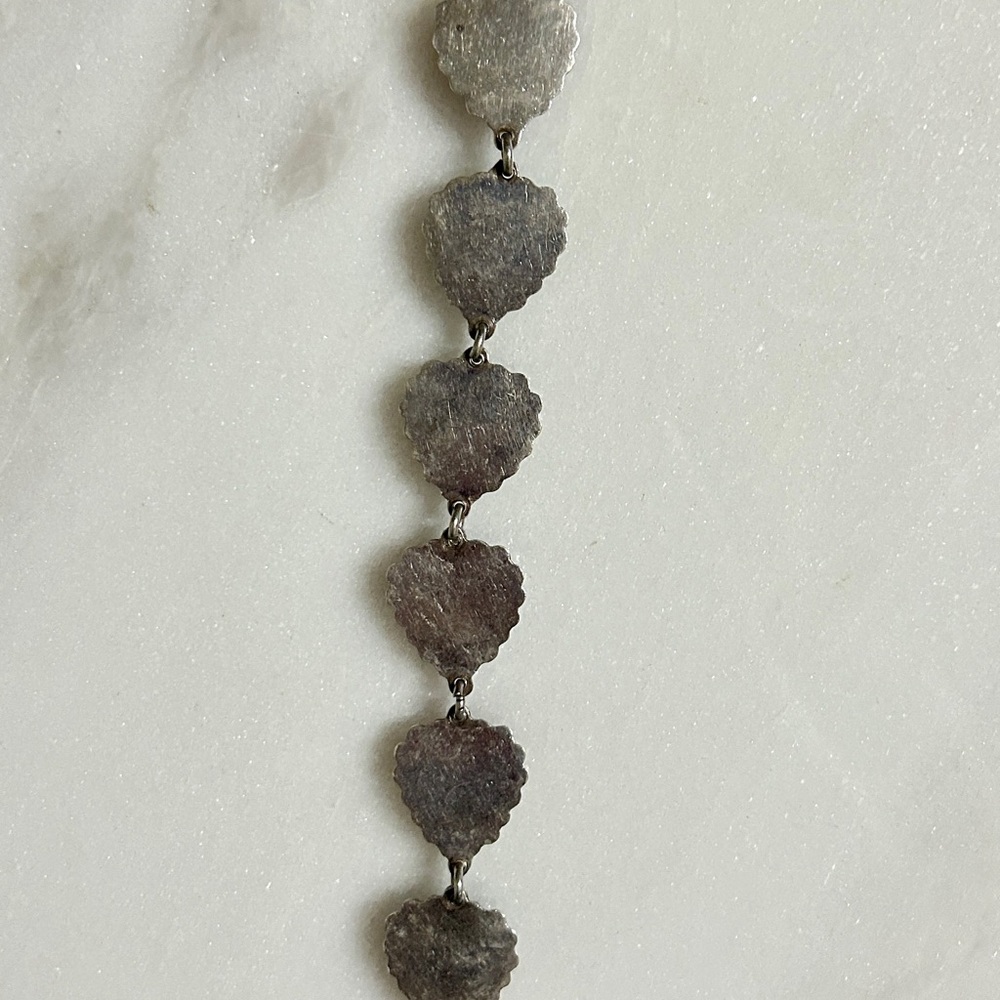 Vintage ~ Multi-Colors Gemstones Heart Shaped ~ .925 Sterling Silver Bracelet - Picture 11 of 15